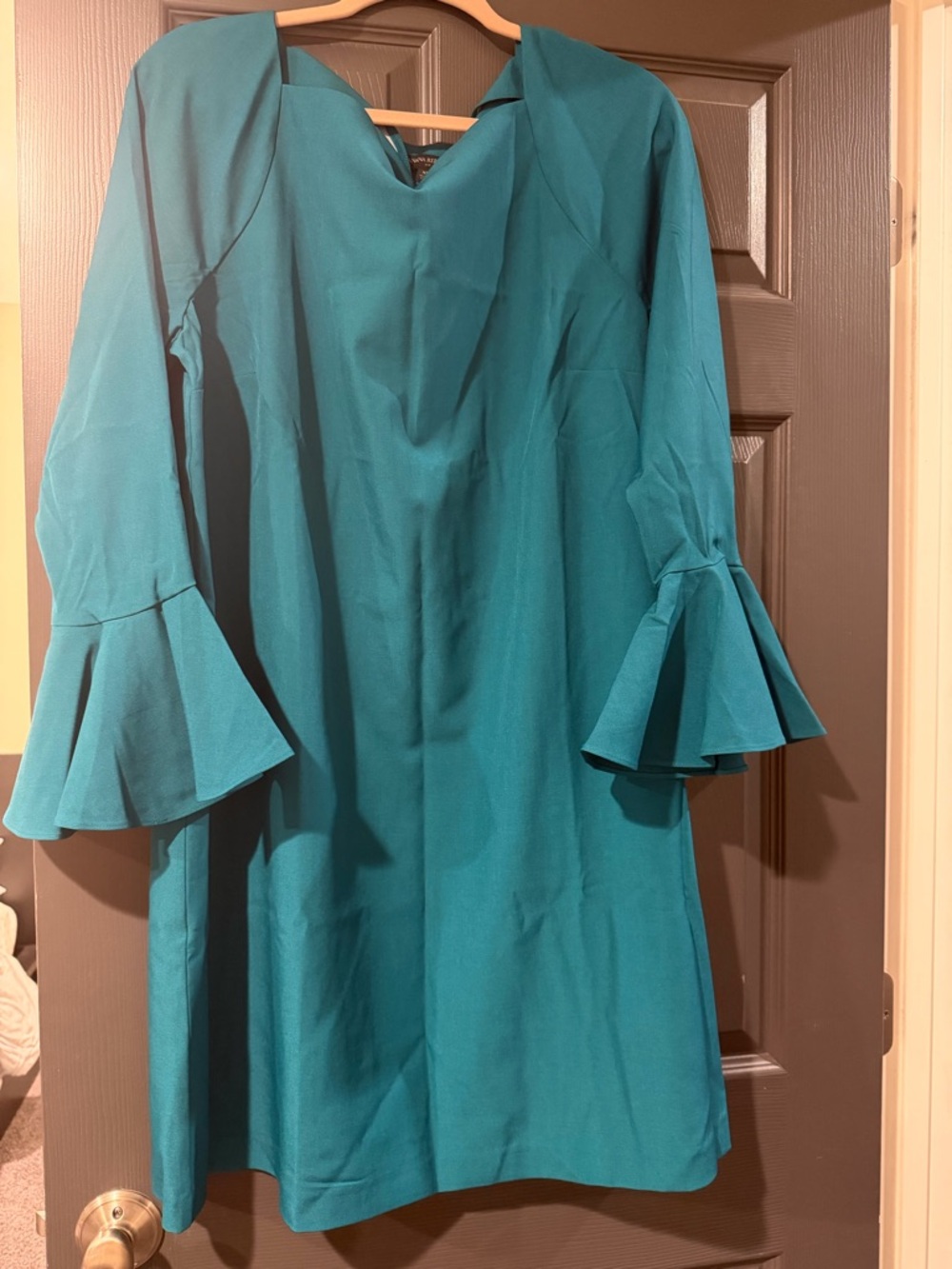 Banana Republic Bell Sleeve Shift Dress XL NWT Teal Green Cocktail Work Career